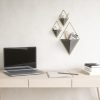 Umbra Trigg Geometrikus Fali Virágtartó Kerámia Fekete-Arany
