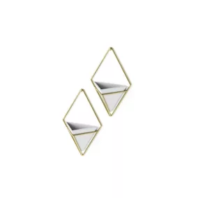   Umbra Trigg Geometrikus Fali Virágtartó Kerámia Fehér-Réz