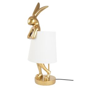 KARE Rabbit Dekoratív Asztali Lámpa Fehér-Arany 88cm