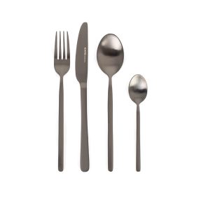   KARE Design Gloria Matt Black Titán Evőeszközkészlet 16 db