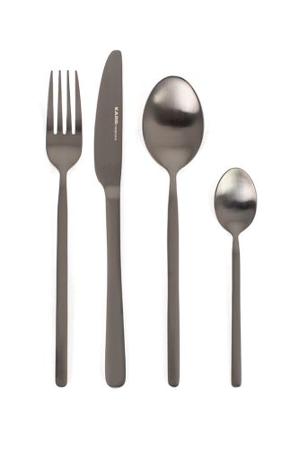 KARE Design Gloria Matt Black Titán Evőeszközkészlet 16 db