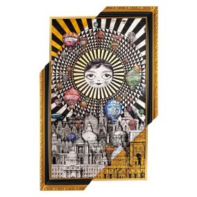 KARE Balloons Művészi Fali Kép Fekete-Arany Keret 160x260