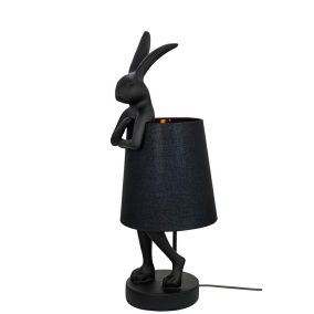 KARE Rabbit Asztali Lámpa Fekete Nyuszi Dizájn 68cm