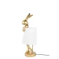   KARE Design Rabbit Aranyozott Nyuszi Asztali Lámpa Fehér Lenburkolattal