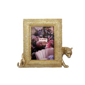   KARE Design Leopard Poliészter Képkeret Arany-Ezüst 10x15 cm