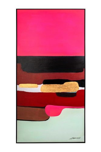 KARE festmény ABSTRAKT ALAKOK PINK 73x143 cm