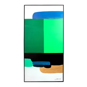   KARE Design Abstract Shapes Zöld Akril Vászonkép Arany Részletekkel
