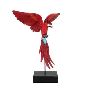  KARE Design Kiterjesztett Szárnyú Papagáj Dekoráció 52x61 cm Piros-Kék