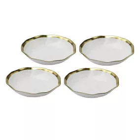 KARE Bell Porcelán Mélytányér Fehér-Arany 20 cm