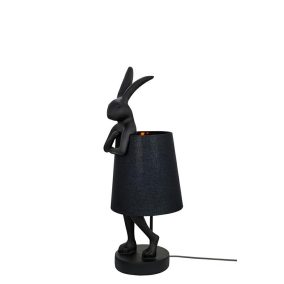 KARE Design Rabbit Asztali Lámpa Fekete Nyuszi 50cm