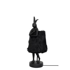 KARE Rabbit Fur Asztali Lámpa 50 cm Fekete Arany Műszőrme