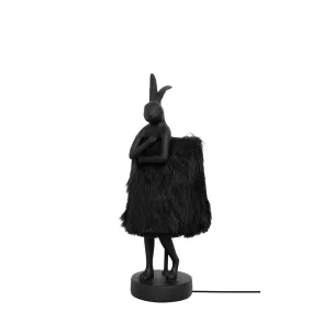 KARE Rabbit Fur Asztali Lámpa 50 cm Fekete Arany Műszőrme