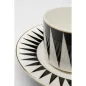   KARE Harlequin Porcelán Kávéscsésze Készlet Geometrikus Fekete-Fehér Arany Díszítéssel