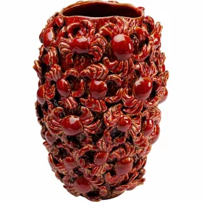   Kare Design Crabs dekoratív váza lakírozott kerámia piros 39 cm