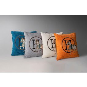   King Home Paris Home Lovas Díszpárna Chenille Narancssárga Elegáns