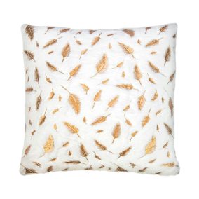 King Home Versal Díszpárna Arany Tollas Fehér