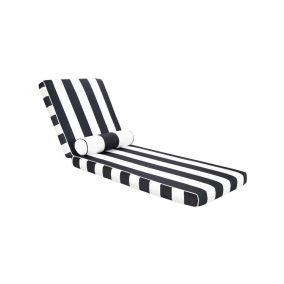   King Home Azure Kerti Matrac Kültéri Fekete-Fehér Csíkos Párnával