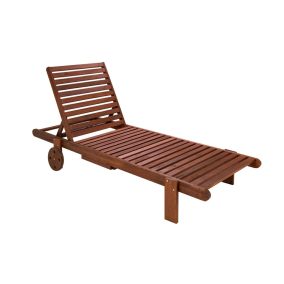   King Home Azure Fa Kerti Napozóágy Állítható Háttámlával Barna