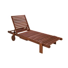   King Home Azure Fa Kerti Napozóágy Állítható Háttámlával Barna