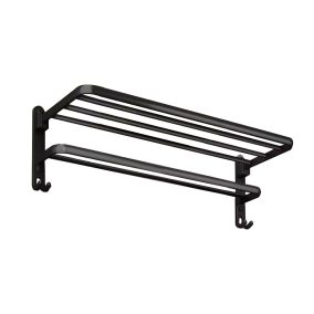   King Home Bilia Fekete Fürdőszobai Törölközőtartó Polc