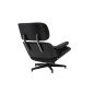 King Home Lounge HM Forgó Fotel Fekete Kőrisfa Bőr