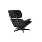 King Home Lounge HM Forgó Fotel Fekete Kőrisfa Bőr