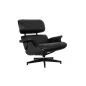 King Home Lounge HM Forgó Fotel Fekete Kőrisfa Bőr