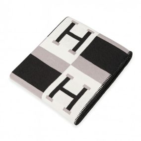 King Home Paris Home Luxus Takaró Fekete-Szürke H-Mintás