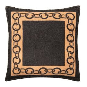   King Home Paris Home Luxus Díszpárna Láncmintás Fekete-Bézs