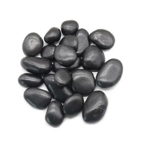 King Home dekorációs kavics 3-5 cm természetes kő fekete polírozott