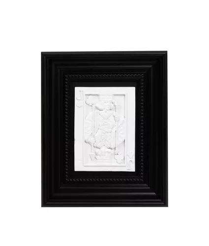 King Home SHP JACK Fali Dekoráció Fehér Relief Fekete Kerettel