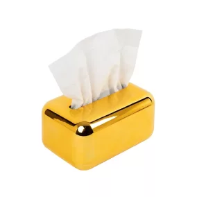   King Home SHP GOLDEN Dekoratív Zsebkendőtartó Arany Fényes Felülettel