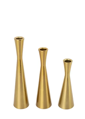 King Home SHP TRIO gyertyatartó szett fém arany 3 darabos