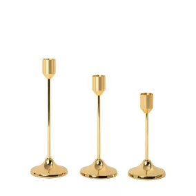   King Home SHP SPLEND gyertyatartó szett fém arany 3 darabos