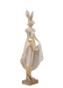 King Home SHP RABBIT Dekoratív Nyúl Figura Gyanta Bézs Arany