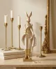 King Home SHP RABBIT Dekoratív Nyúl Figura Gyanta Bézs Arany