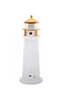 King Home SHP LIGHTHOUSE Éjjeli Lámpa Projektorral Műanyag Fehér-Arany Mozgásérzékelővel