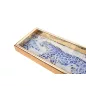 SHP Amazonia Dekoratív Tálca Üveg Kék Leopárd Mintával