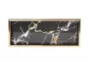 SHP Marble Dekorációs Tálca Üveg Fekete-Arany Márvány Mintázattal