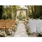   King Home HERA Bankett Szék Bézs Arany Kerettel és WEDDING Fehér Huzattal
