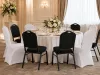King Home Heron Bankett Szék Fekete Acél Fehér Wedding Huzattal