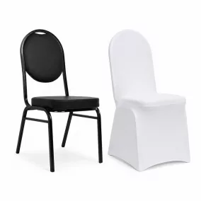   King Home Hebe Bankett Szék Öko-bőr Fekete Fehér Huzattal