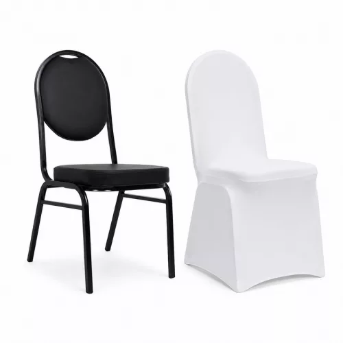 King Home Hebe Bankett Szék Öko-bőr Fekete Fehér Huzattal