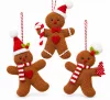 SHP Cookie Mézeskalács Figura Karácsonyi Függő Dekoráció Barna 3 db-os Szett
