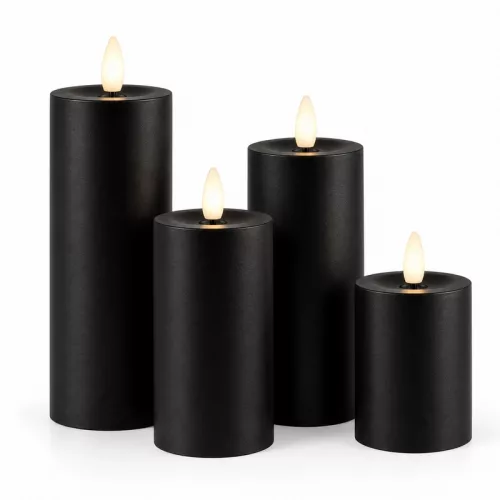 SHP Flame LED Gyertyaszett Fekete Távirányítóval