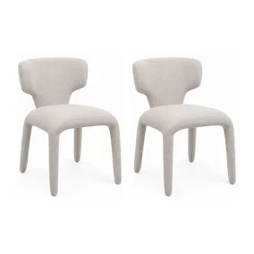   King Home Apulia Szék Szett Poliszter Bézs Szoborszerű Design