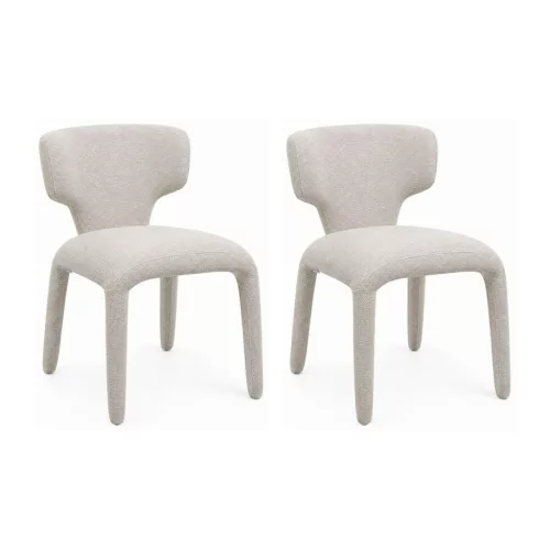 King Home Apulia Szék Szett Poliszter Bézs Szoborszerű Design