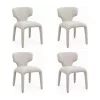 King Home Apulia Szék Szett Poliszter Bézs Szoborszerű Design (4 db)