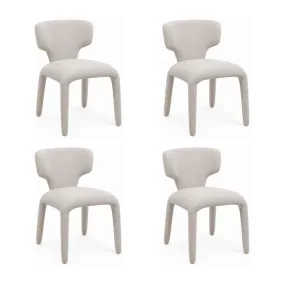   King Home Apulia Szék Szett Poliszter Bézs Szoborszerű Design (4 db)