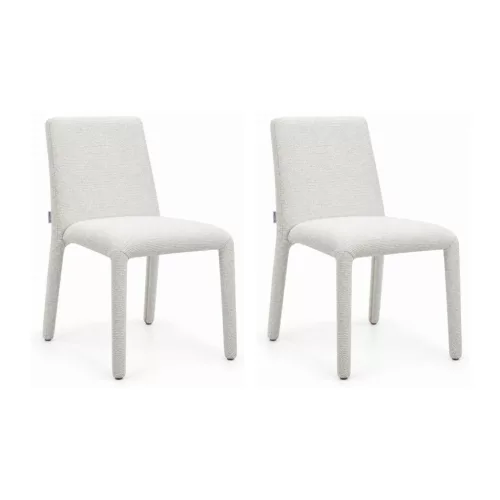King Home ALYA Szék Készlet Poliszter Bézs Minimalist Elegáns (2 db)